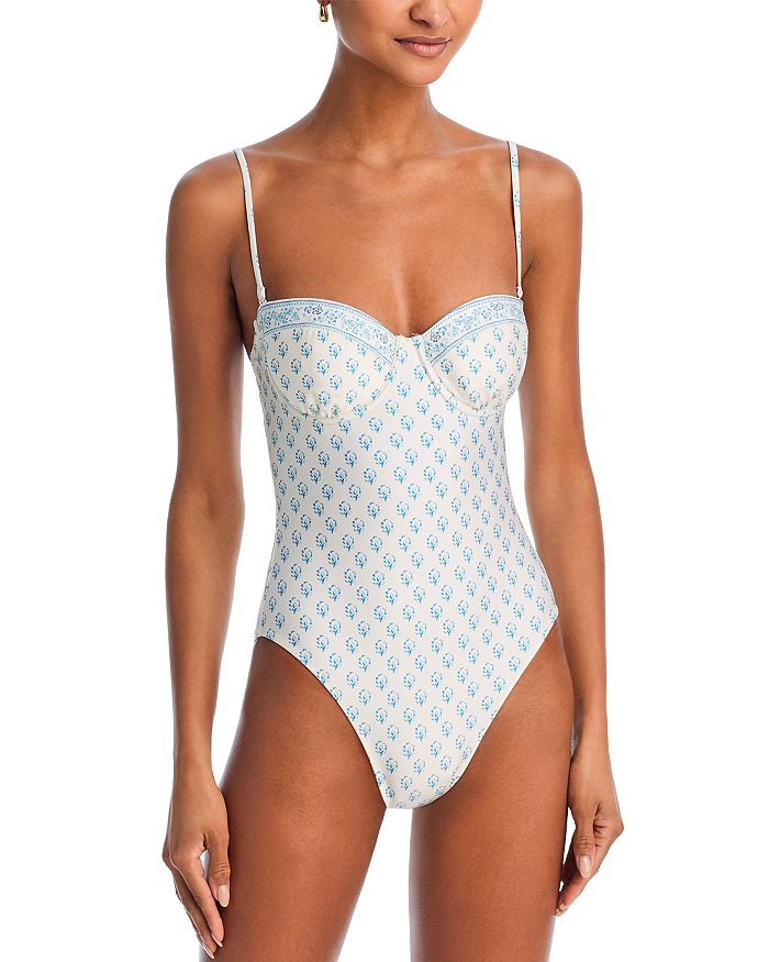 Слитный купальник Alma Solid & Striped, синий 
Слитный купальник Alma Solid & Striped, синий