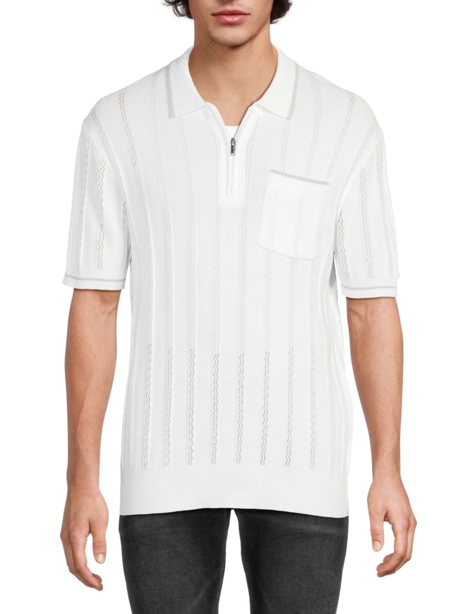 Рубашка-поло на молнии из хлопковой смеси в рубчик Karl Lagerfeld Paris, белый
Рубашка-поло на молнии из хлопковой смеси в рубчик Karl Lagerfeld Paris, белый