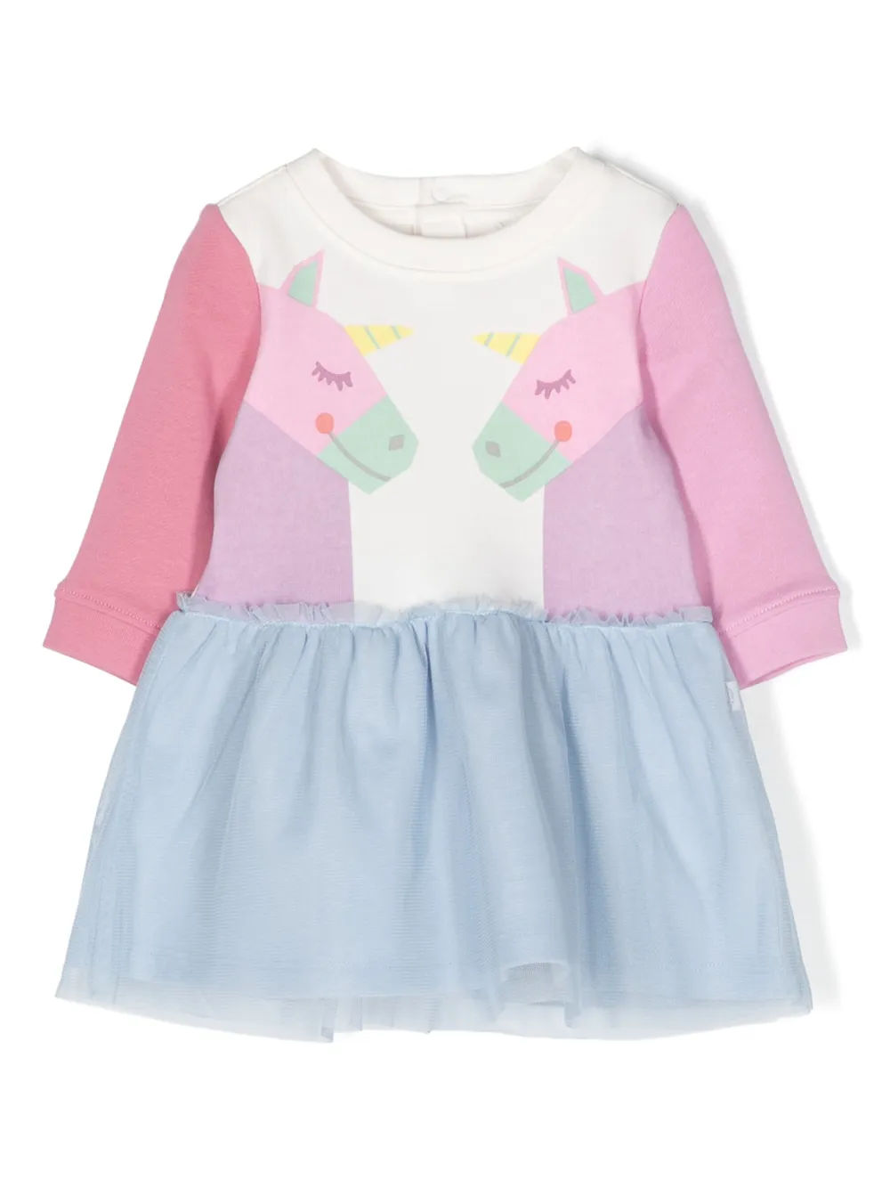 Платье с принтом Unicorn Stella McCartney Kids, белый 
Платье с принтом Unicorn Stella McCartney Kids, белый