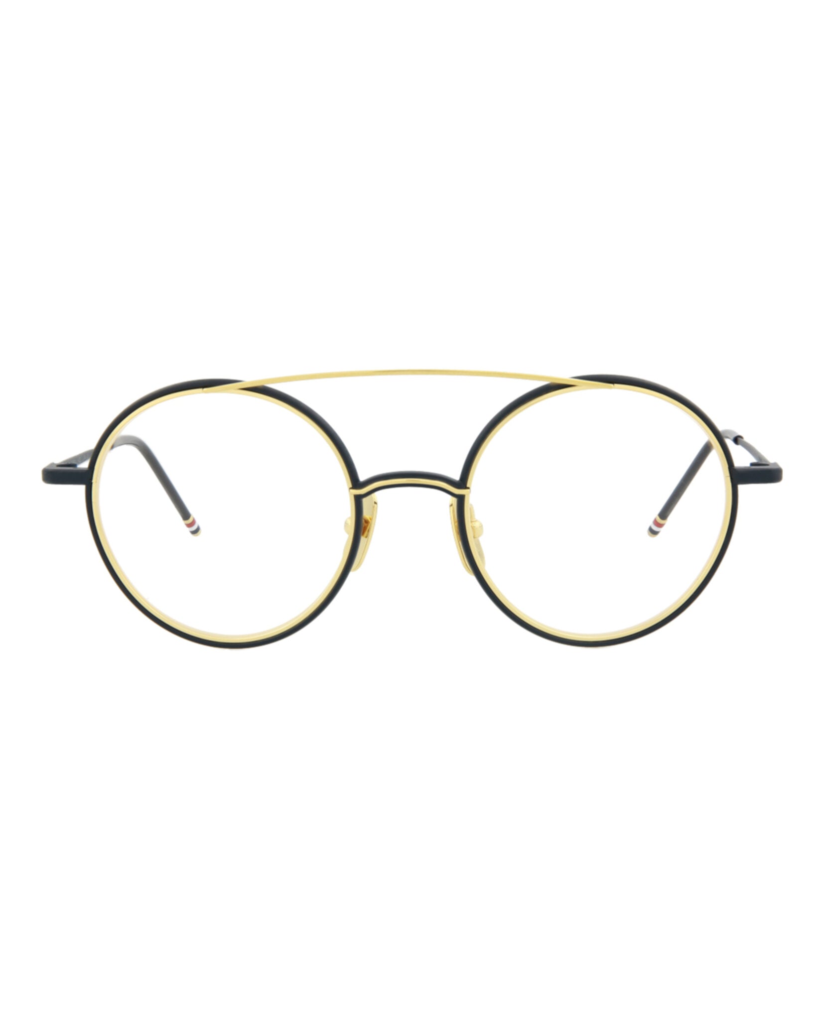 Металлические оправы для очков в стиле «авиатор» Thom Browne, цвет matte navy - 18k gold
Металлические оправы для очков в стиле «авиатор» Thom Browne, цвет matte navy - 18k gold