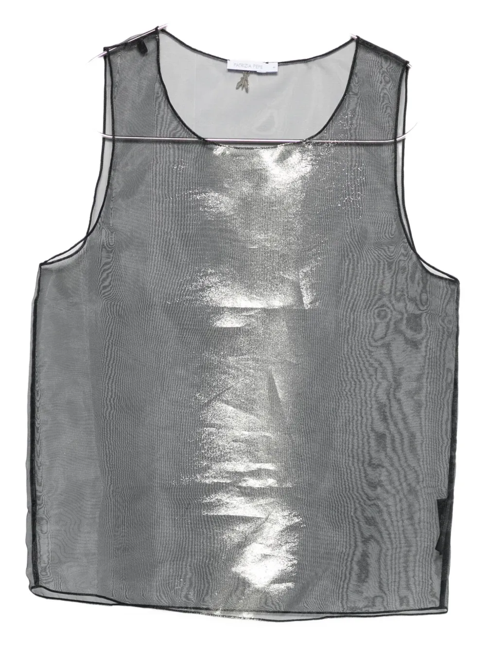 Топ из металлизированной органзы Patrizia Pepe, серый
Топ из металлизированной органзы Patrizia Pepe, серый
