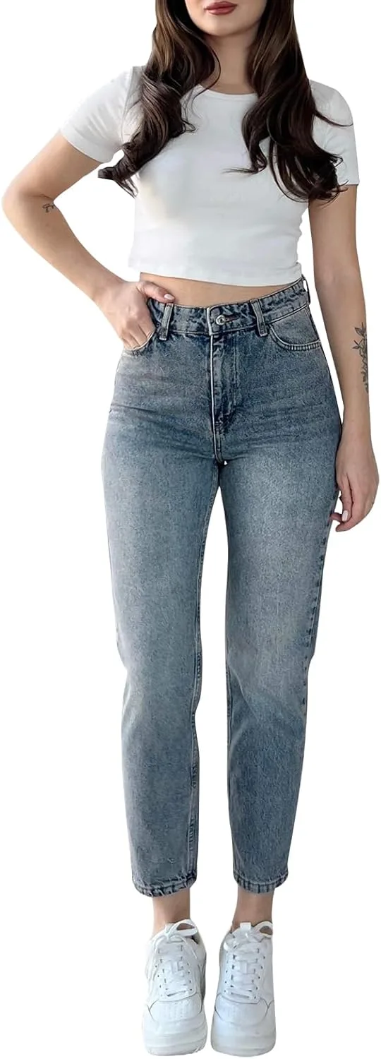 Прямые джинсы для женщин с высокой посадкой и зауженным низом AiiUp
Прямые джинсы для женщин с высокой посадкой и зауженным низом AiiUp