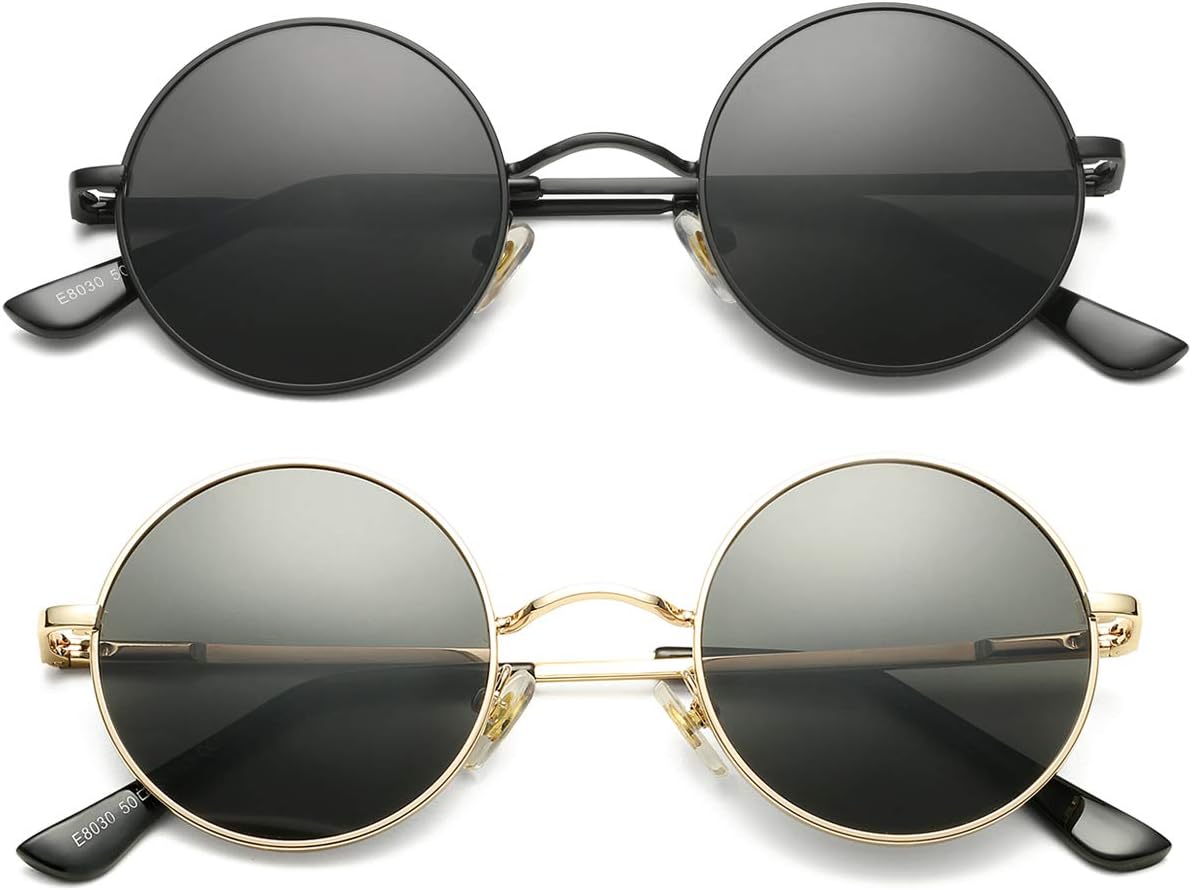 Классические круглые солнцезащитные очки в стиле ретро, поляризованные солнцезащитные очки в стиле хиппи, маленькие круглые солнцезащитные очки PORADAY, 2pack (Gold/Gray,black/Gray)
Классические круглые солнцезащитные очки в стиле ретро, поляризованные солнцезащитные очки в стиле хиппи, маленькие круглые солнцезащитные очки PORADAY, 2pack (Gold/Gray,black/Gray)
