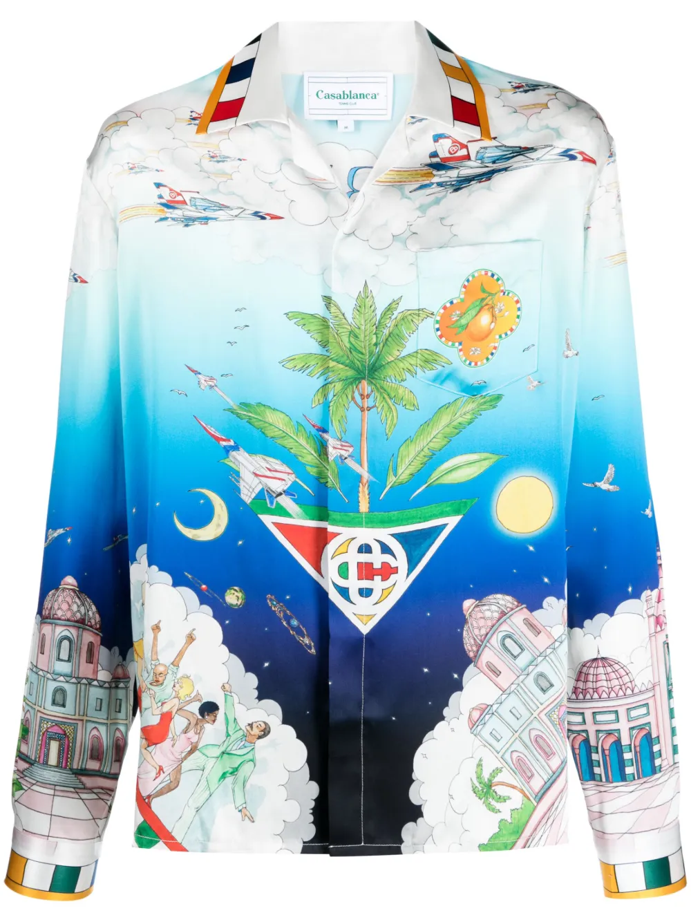 Шелковая рубашка с кубинским воротником CASABLANCA, синий
Шелковая рубашка с кубинским воротником CASABLANCA, синий