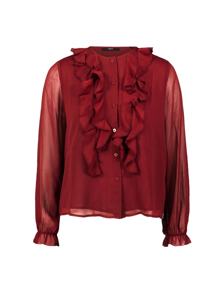 Шифоновая блузка с воланами цвета Каберне Zero
Шифоновая блузка с воланами цвета Каберне Zero