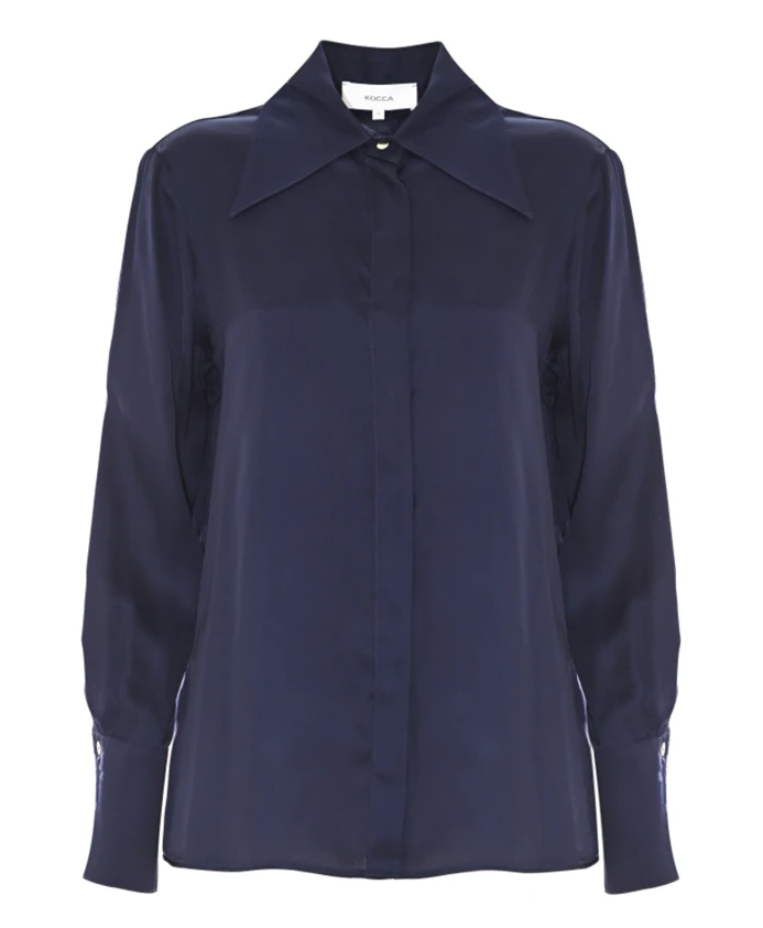 Рубашка с воротником в стиле ретро из чистой вискозы Kocca, синий
Рубашка с воротником в стиле ретро из чистой вискозы Kocca, синий