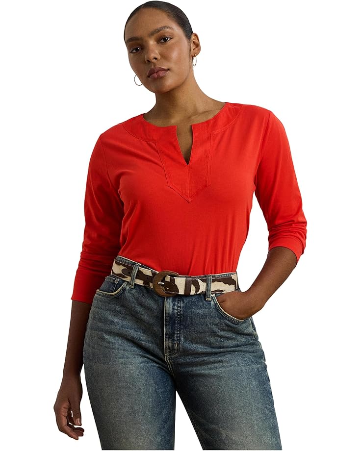 Женская туника с рукавом три четверти из хлопкового джерси Lauren Ralph Lauren Plus Size, Bright Vermilion
Женская туника с рукавом три четверти из хлопкового джерси Lauren Ralph Lauren Plus Size, Bright Vermilion