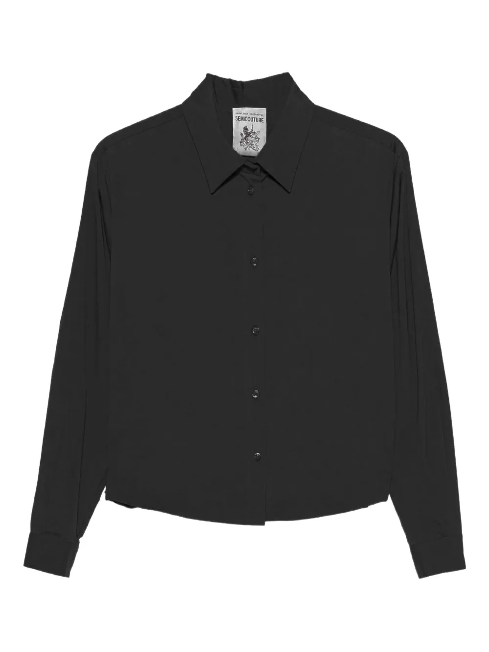 Хлопковая рубашка с отложным воротником Semicouture, черный
Хлопковая рубашка с отложным воротником Semicouture, черный
