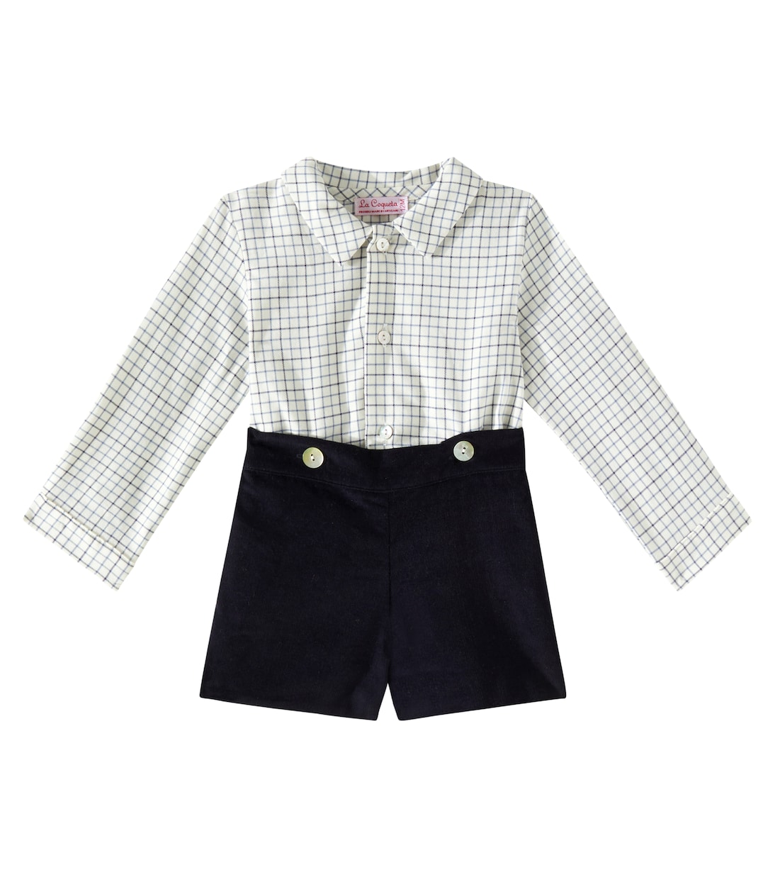 Комплект из хлопкового топа и шорт Baby Arlo La Coqueta, Navy Check
Комплект из хлопкового топа и шорт Baby Arlo La Coqueta, Navy Check
