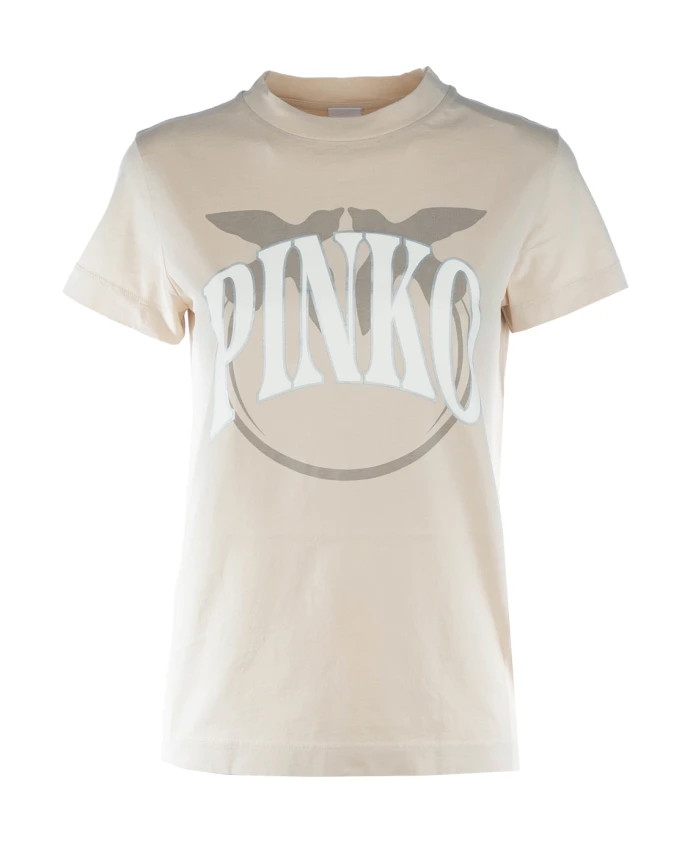 Повседневная хлопковая футболка Pinko, бежевый
Повседневная хлопковая футболка Pinko, бежевый