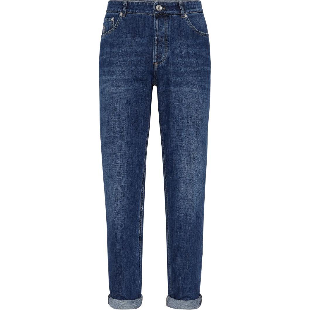 Джинсы средней посадки, зауженного кроя Brunello Cucinelli, синий
Джинсы средней посадки, зауженного кроя Brunello Cucinelli, синий