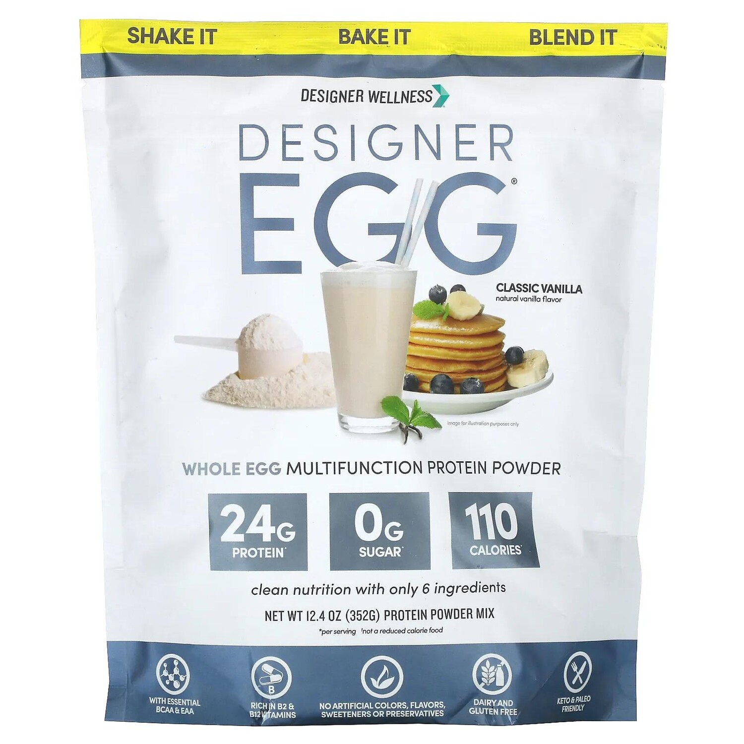 Designer Protein Totally Egg Натуральный яичный и желточный белок Классическая ваниль 12,4 унц. (352 г)
Designer Protein Totally Egg Натуральный яичный и желточный белок Классическая ваниль 12,4 унц. (352 г)