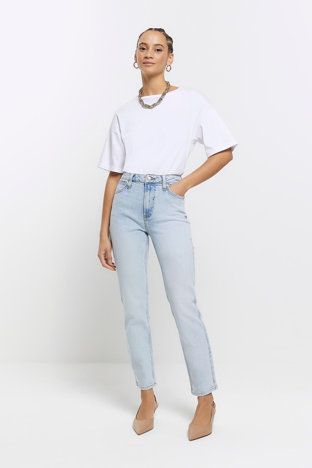 Джинсы приталенного кроя высокой талией и прямыми штанинами River Island, синий
Джинсы приталенного кроя высокой талией и прямыми штанинами River Island, синий