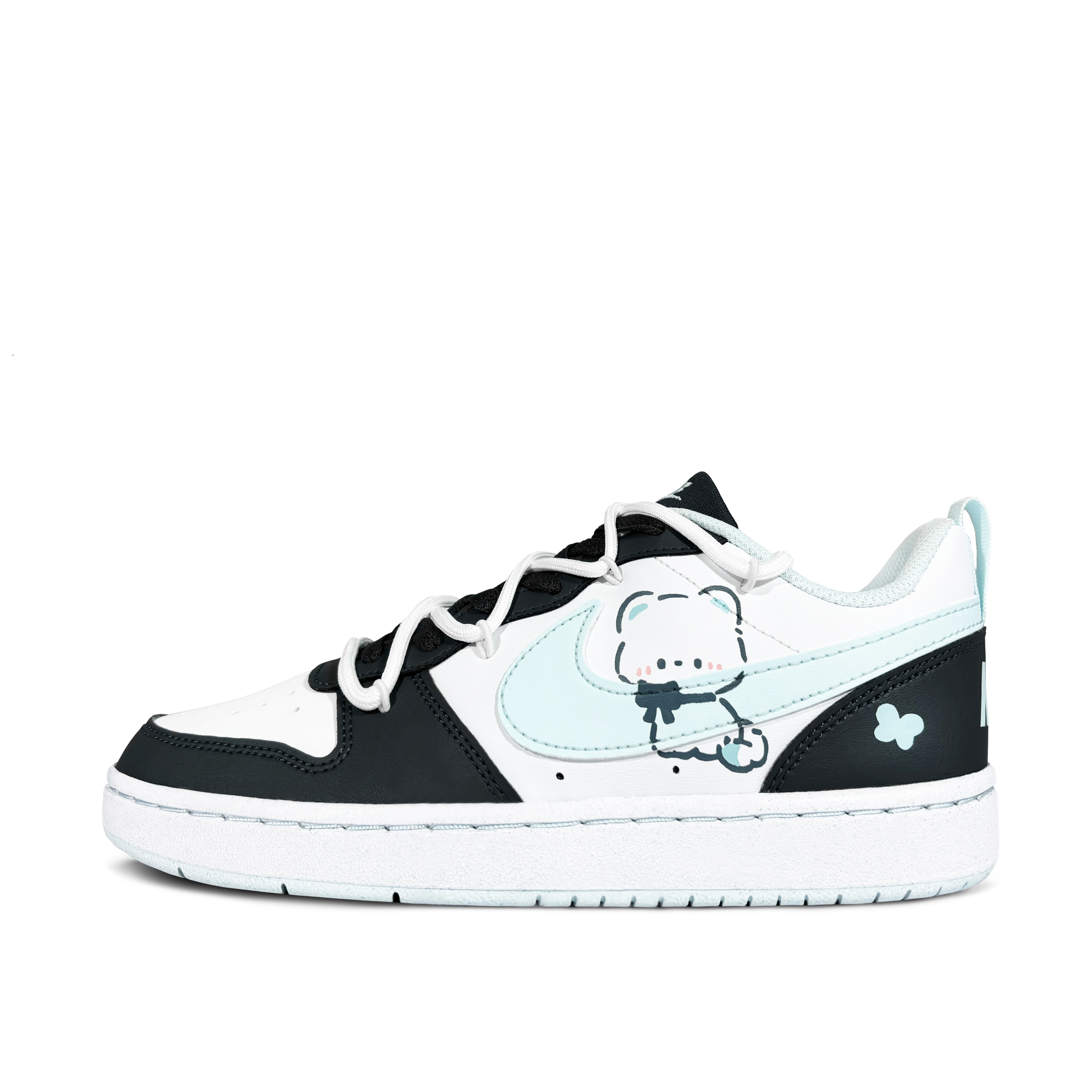 Nike Низкие детские кроссовки для скейтбординга Court Borough, черные, голубые, для подростков 
Nike Низкие детские кроссовки для скейтбординга Court Borough, черные, голубые, для подростков