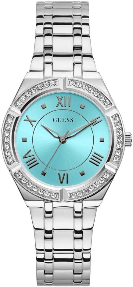 GUESS аналоговые часы с серебристым корпусом и бирюзовыми кристаллами, Silver
GUESS аналоговые часы с серебристым корпусом и бирюзовыми кристаллами, Silver