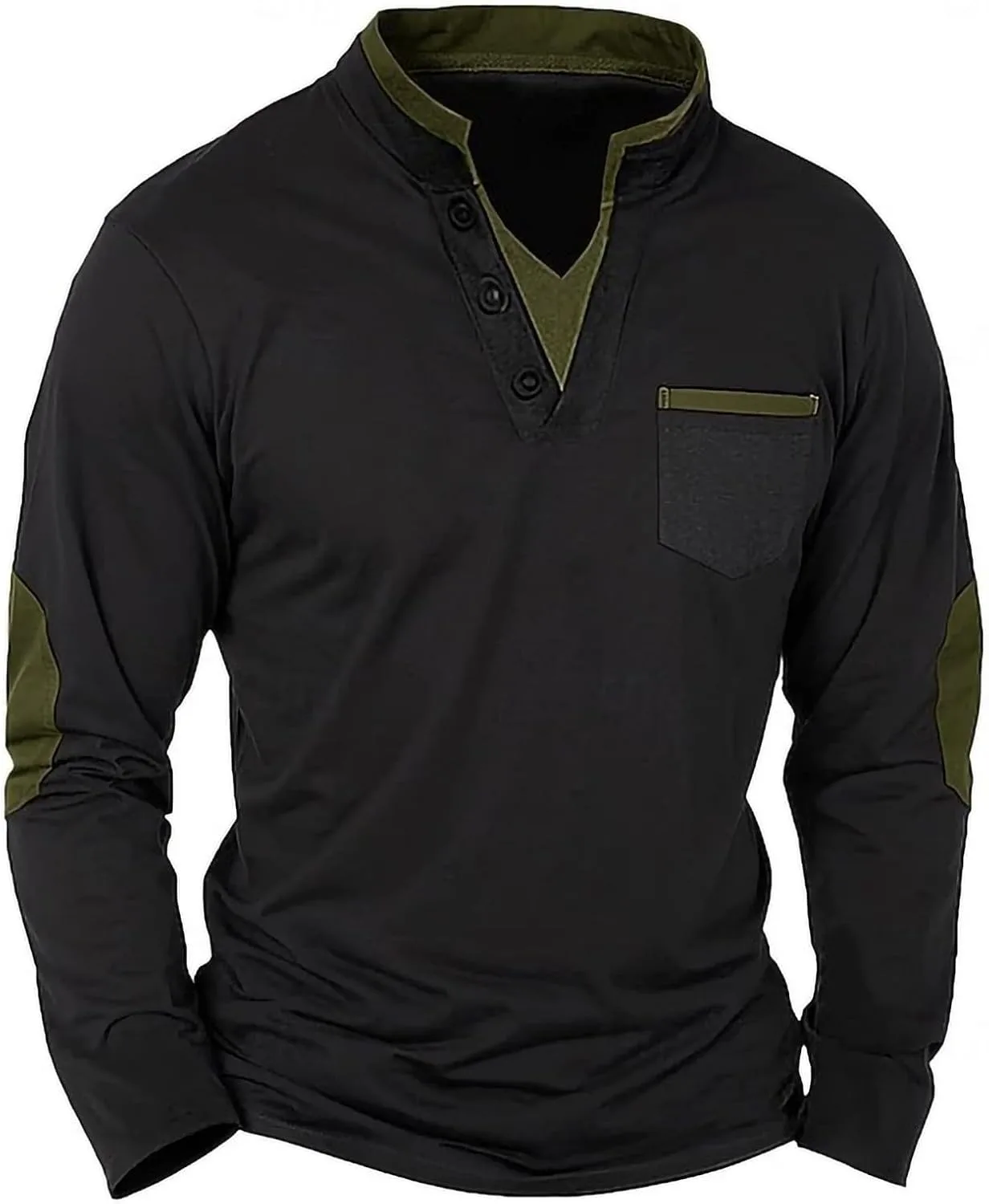 Мужская футболка с длинным рукавом и воротником стойкой, цветной блок, свободный крой
Мужская футболка с длинным рукавом и воротником стойкой, цветной блок, свободный крой