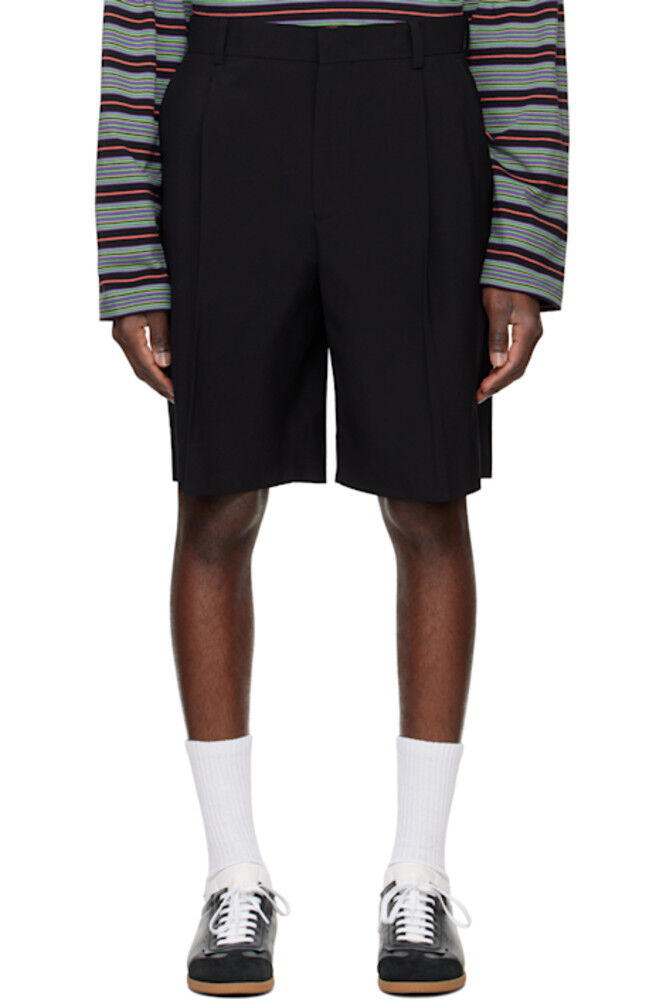 Черные шерстяные плиссированные шорты Solid Homme
Черные шерстяные плиссированные шорты Solid Homme