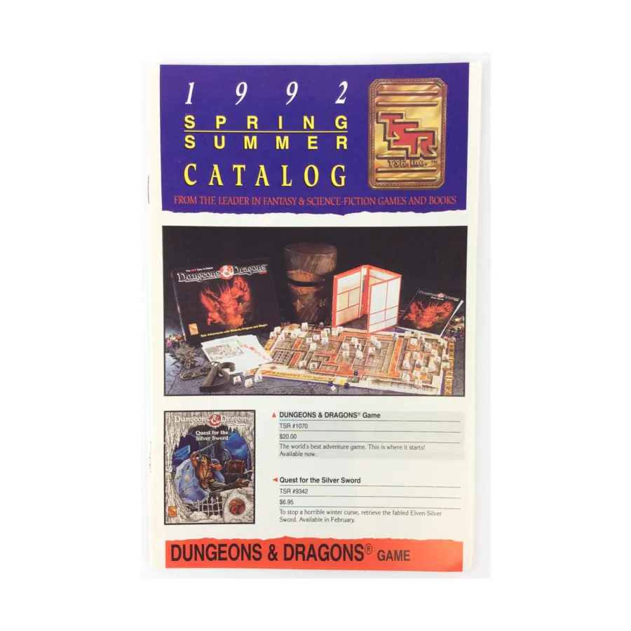 1992 Spring/Summer Catalog, Catalogs (TSR), мягкая обложка 
1992 Spring/Summer Catalog, Catalogs (TSR), мягкая обложка