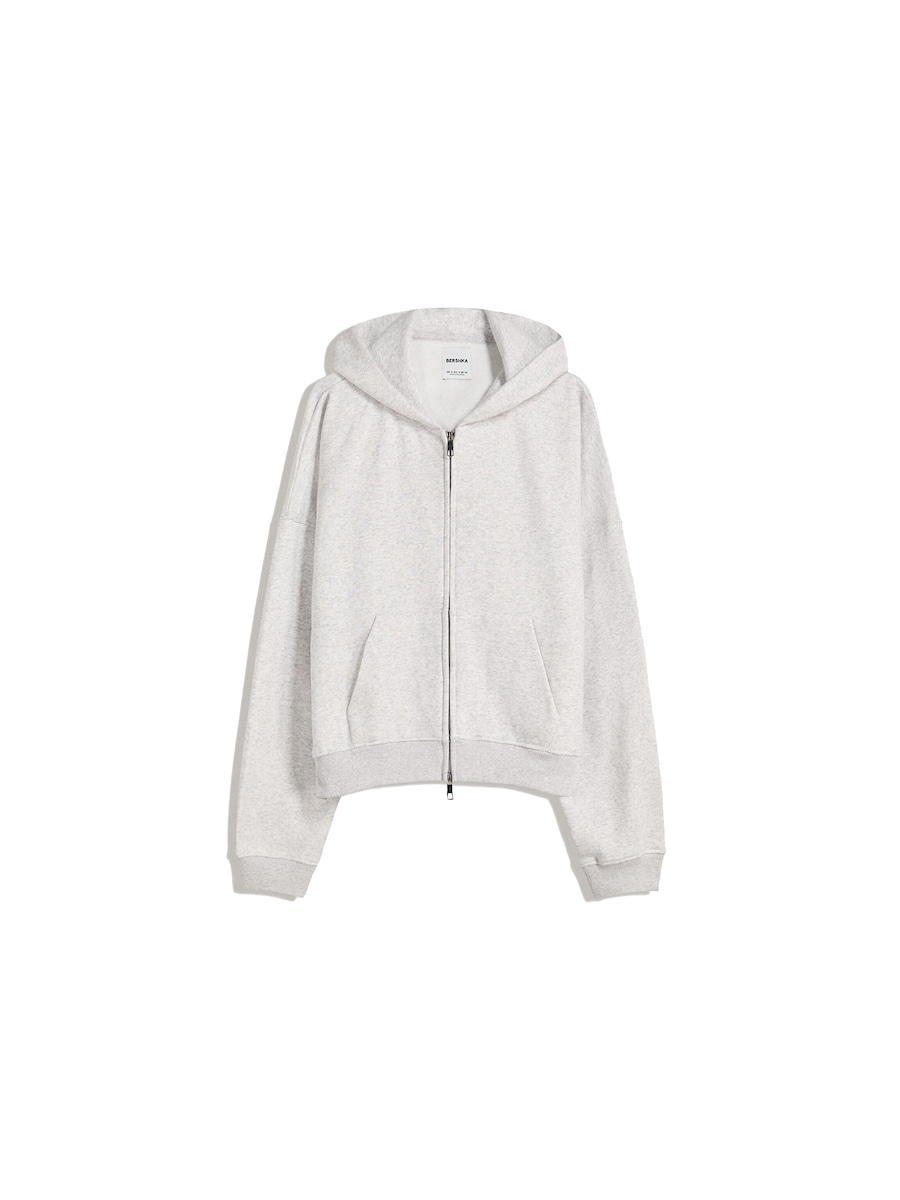 Толстовка с капюшоном на молнии Bershka, серый
Толстовка с капюшоном на молнии Bershka, серый