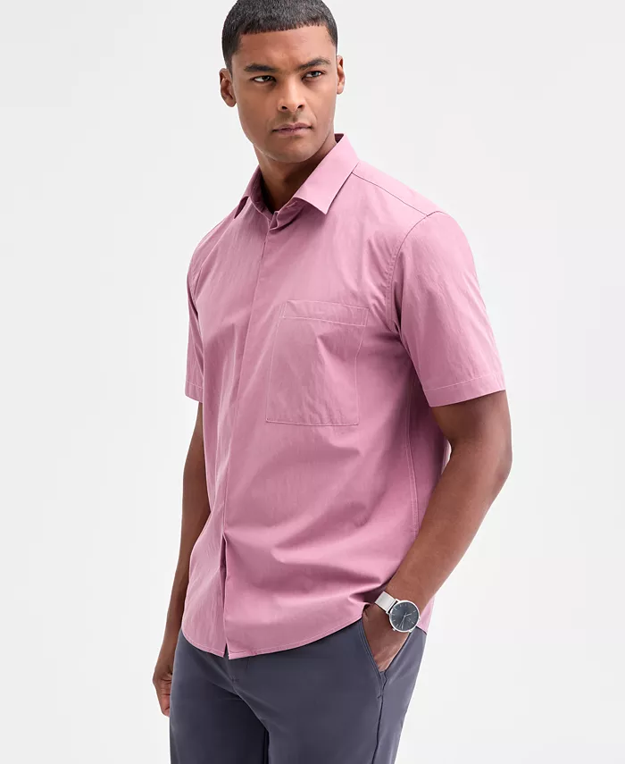 Мужская рубашка с коротким рукавом, одной карманом и застежкой на пуговицы Alfani, розовый
Мужская рубашка с коротким рукавом, одной карманом и застежкой на пуговицы Alfani, розовый