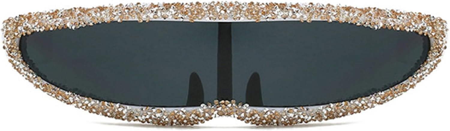 Солнцезащитные очки со стразами для женщин, цельные солнцезащитные очки, солнцезащитные очки с бриллиантами для мужчин, модные очки в стиле ретро-панк 2000-х и 90-х годов mincl, White
Солнцезащитные очки со стразами для женщин, цельные солнцезащитные очки, солнцезащитные очки с бриллиантами для мужчин, модные очки в стиле ретро-панк 2000-х и 90-х годов mincl, White