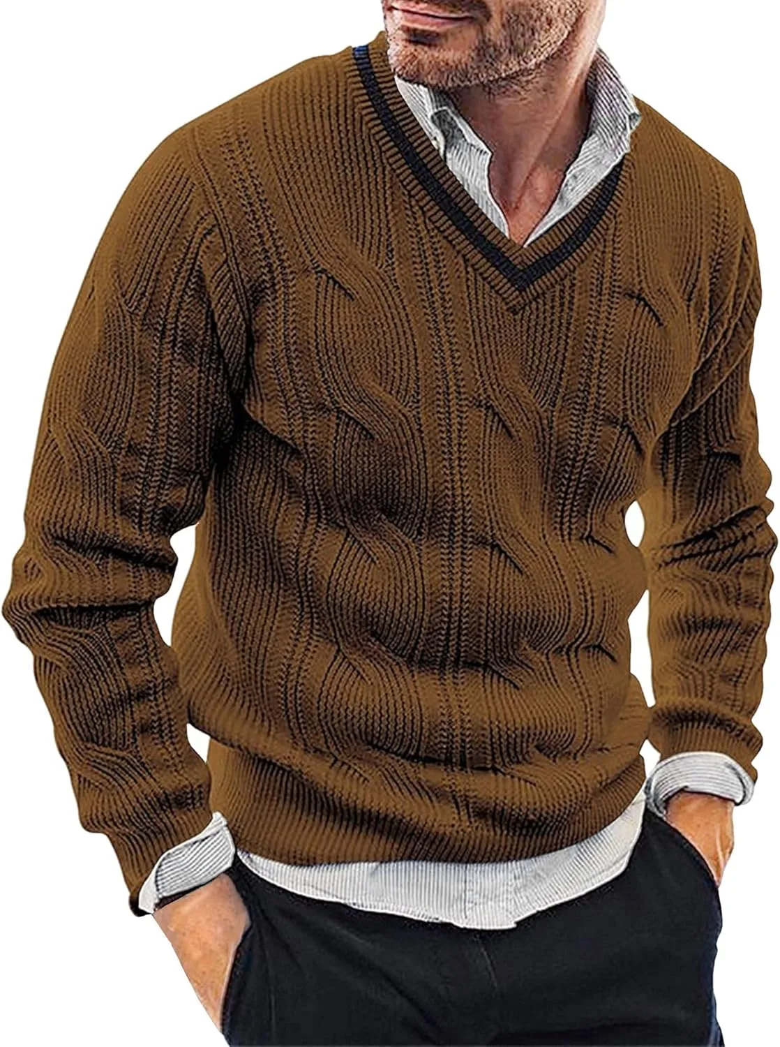 JEShifangjiusu мужской вязаный свитер с V-образным вырезом и длинными рукавами
JEShifangjiusu мужской вязаный свитер с V-образным вырезом и длинными рукавами