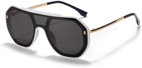 Ретро-модные солнцезащитные очки большого размера для женщин и мужчин, классические винтажные очки с защитой от УФ-излучения UV400, очки для активного отдыха MTZJH, White
Ретро-модные солнцезащитные очки большого размера для женщин и мужчин, классические винтажные очки с защитой от УФ-излучения UV400, очки для активного отдыха MTZJH, White