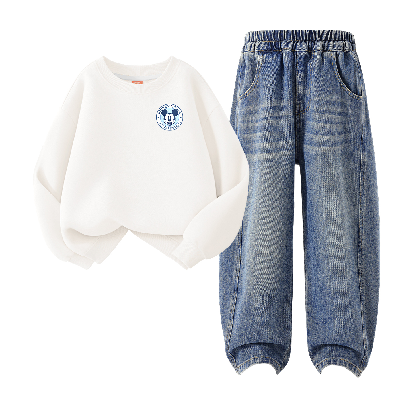 Детская повседневная спортивная одежда Disney, Disney Round Logo Mickey K White+Solid Color Denim Blue
Детская повседневная спортивная одежда Disney, Disney Round Logo Mickey K White+Solid Color Denim Blue