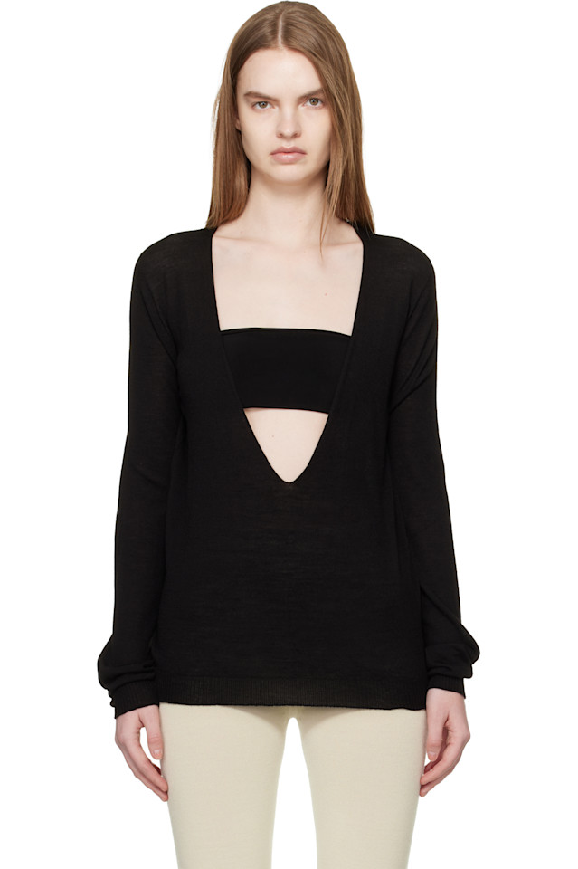 Свитер с V-образным вырезом Temple Rick Owens, черный
Свитер с V-образным вырезом Temple Rick Owens, черный