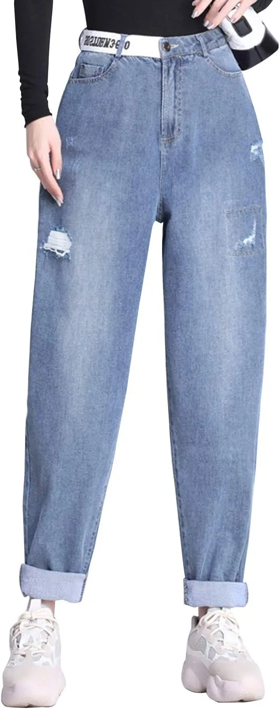 Женские джинсы Harem с высокой талией и потертостями Itemnew
Женские джинсы Harem с высокой талией и потертостями Itemnew