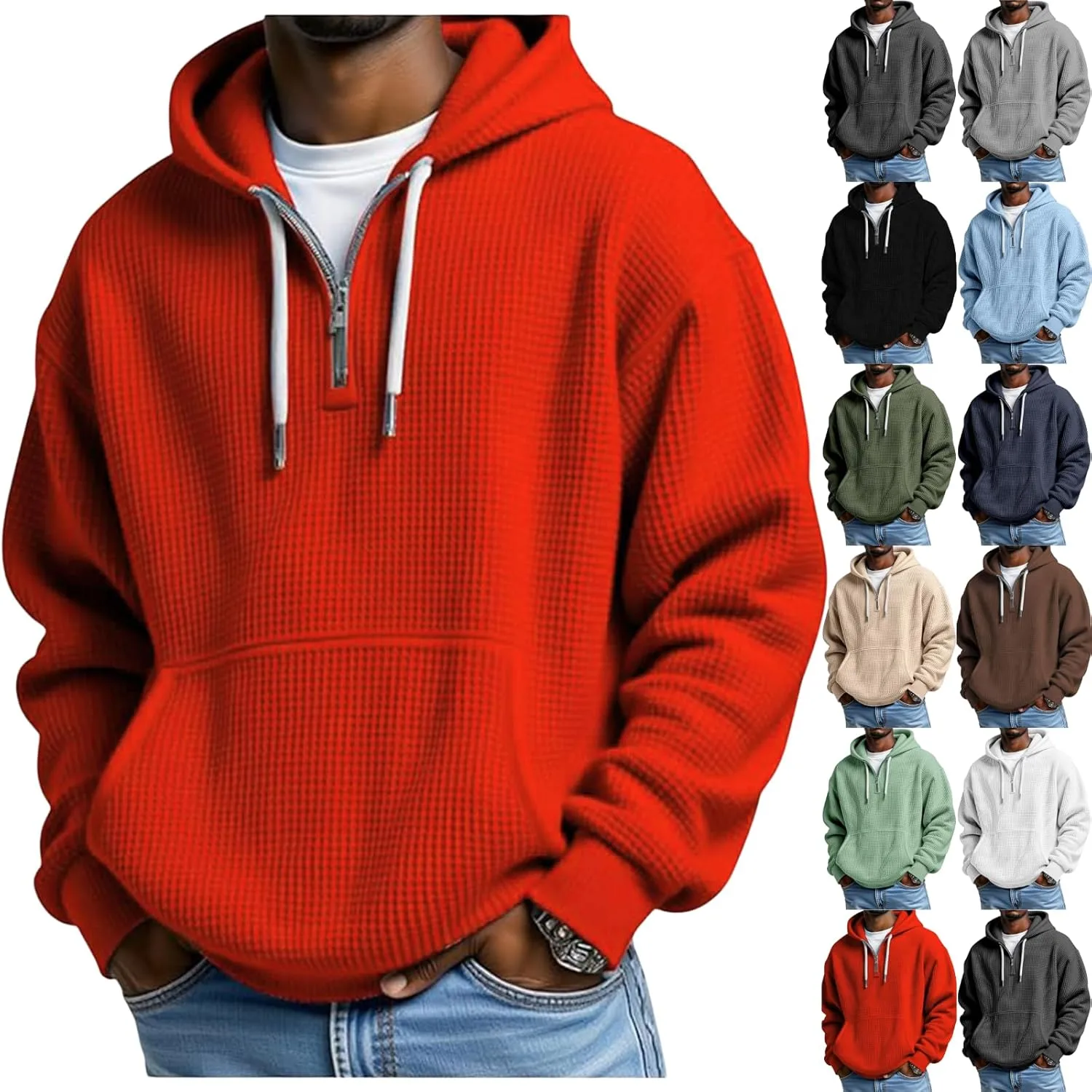 Мужская толстовка с капюшоном Quarter Zip, текстурированная вязка ABABC
Мужская толстовка с капюшоном Quarter Zip, текстурированная вязка ABABC