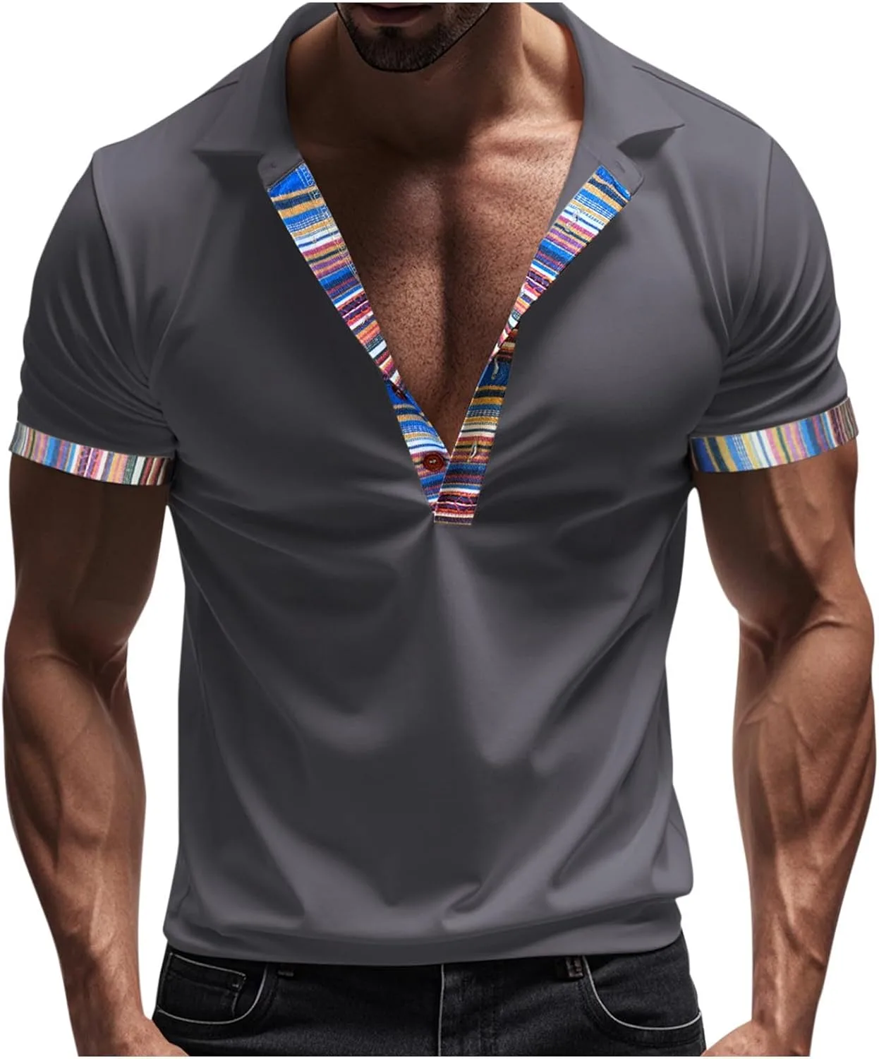 Мужская поло с коротким рукавом и цветными блоками, лето 2025, slim fit
Мужская поло с коротким рукавом и цветными блоками, лето 2025, slim fit