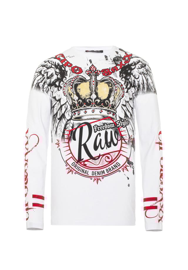 Рубашка с длинными рукавами и крупным принтом Cipo & Baxx, белый
Рубашка с длинными рукавами и крупным принтом Cipo & Baxx, белый