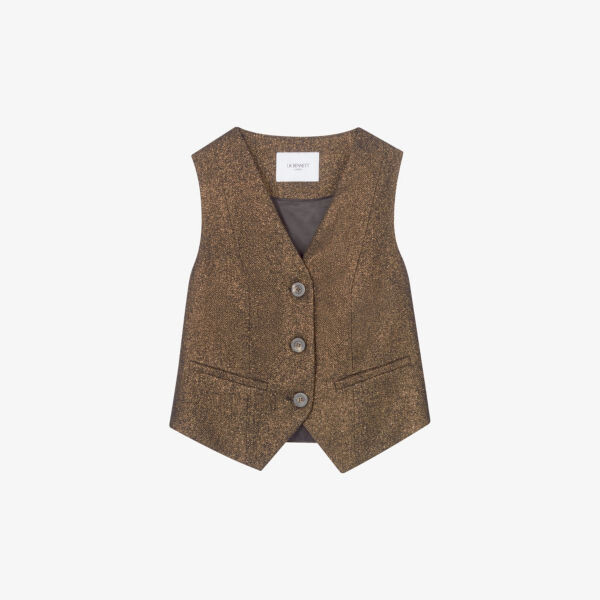 Жилет без рукавов с V-образным вырезом Lk Bennett, экрю 
Жилет без рукавов с V-образным вырезом Lk Bennett, экрю