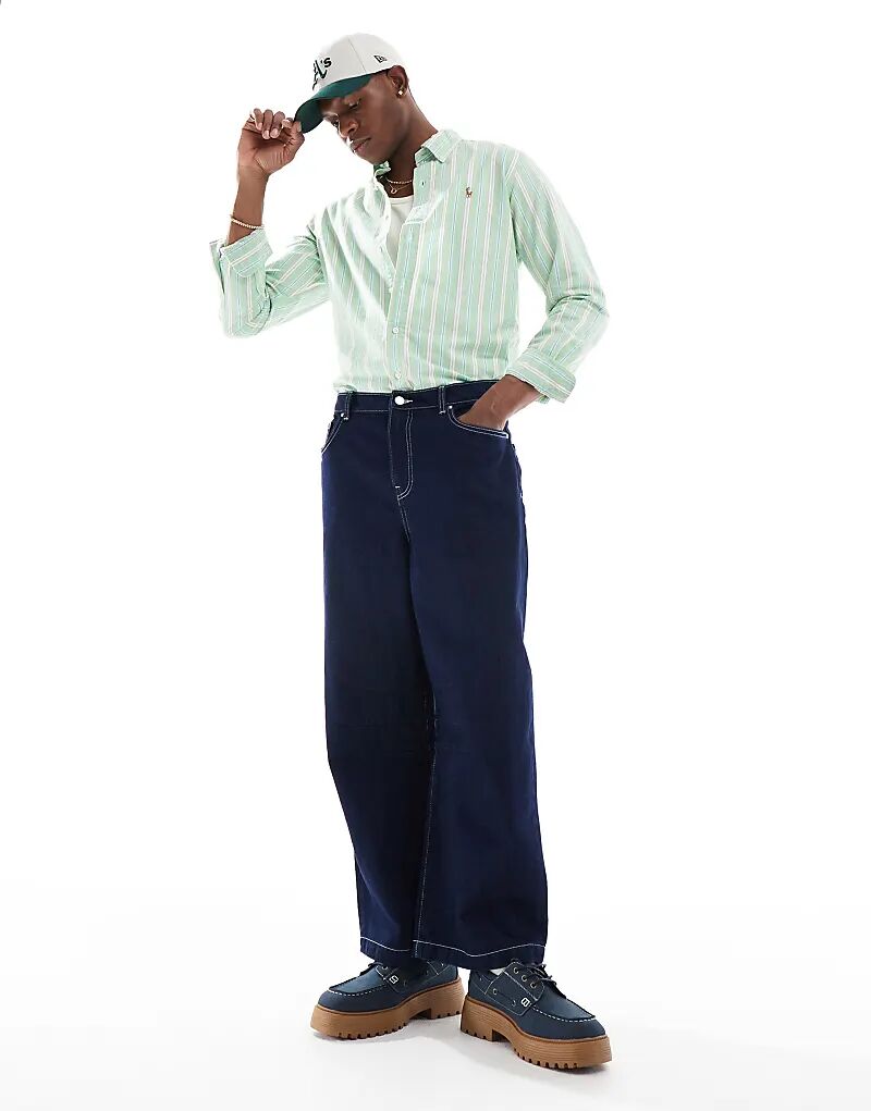 Рубашка Оксфорд с разноцветными полосками и логотипом Polo Ralph Lauren, индивидуальная посадка, зелено-белая
Рубашка Оксфорд с разноцветными полосками и логотипом Polo Ralph Lauren, индивидуальная посадка, зелено-белая