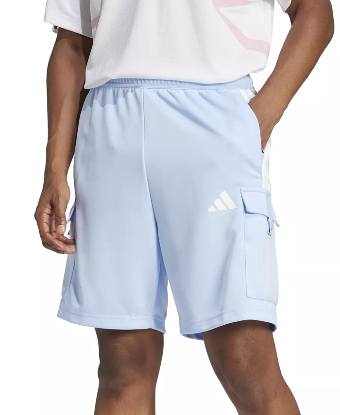 Мужские карго-шорты Tiro 9" с тремя полосками adidas, синий 
Мужские карго-шорты Tiro 9" с тремя полосками adidas, синий