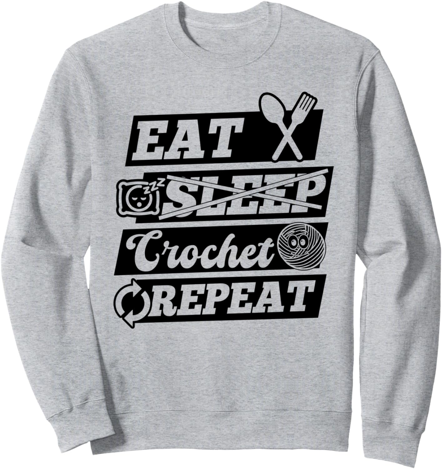 Eat Sleep Crochet Repeat - Толстовка для любителей вязания крючком Funny Crochet Ideas, серый
Eat Sleep Crochet Repeat - Толстовка для любителей вязания крючком Funny Crochet Ideas, серый
