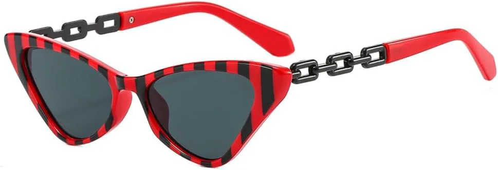 Модные маленькие ретро-солнцезащитные очки «кошачий глаз» для женщин, яркие винтажные очки с металлической цепочкой, солнцезащитные очки UV400 MTZJH, Red Stripe
Модные маленькие ретро-солнцезащитные очки «кошачий глаз» для женщин, яркие винтажные очки с металлической цепочкой, солнцезащитные очки UV400 MTZJH, Red Stripe