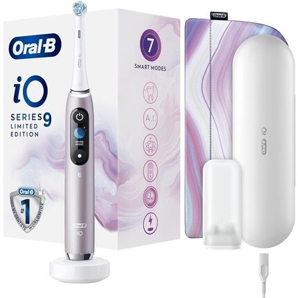 Электрическая зубная щетка Oral-B iO9 с перезаряжаемой ручкой, магнитной технологией Braun, цветным дисплеем, зарядным устройством, магнитной крышкой и дорожным футляром
Электрическая зубная щетка Oral-B iO9 с перезаряжаемой ручкой, магнитной технологией Braun, цветным дисплеем, зарядным устройством, магнитной крышкой и дорожным футляром