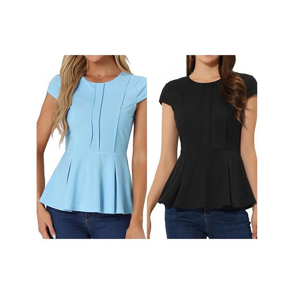 2 упаковки женского элегантного топа с каплевидными рукавами и баской Inspire Chic, Black Light Blue
2 упаковки женского элегантного топа с каплевидными рукавами и баской Inspire Chic, Black Light Blue