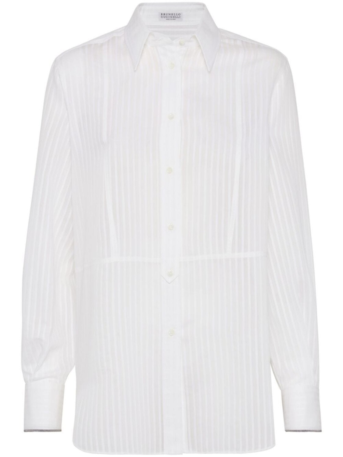 Brunello Cucinelli полосатая рубашка из смесового шелка, белый
Brunello Cucinelli полосатая рубашка из смесового шелка, белый