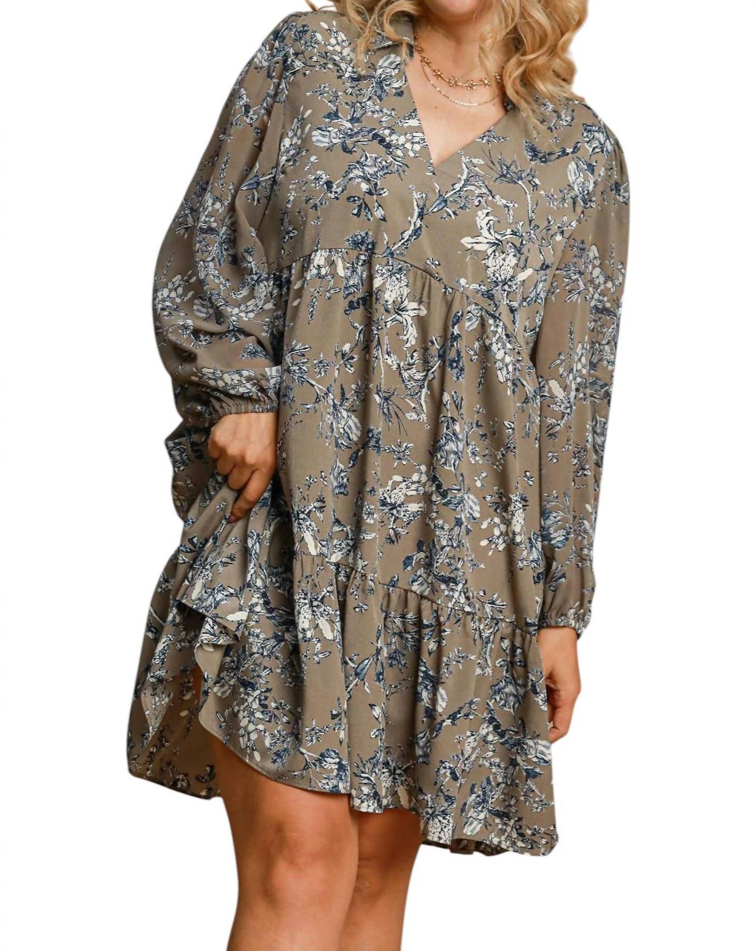 Платье Angie в сером цвете umgee, серый 
Платье Angie в сером цвете umgee, серый