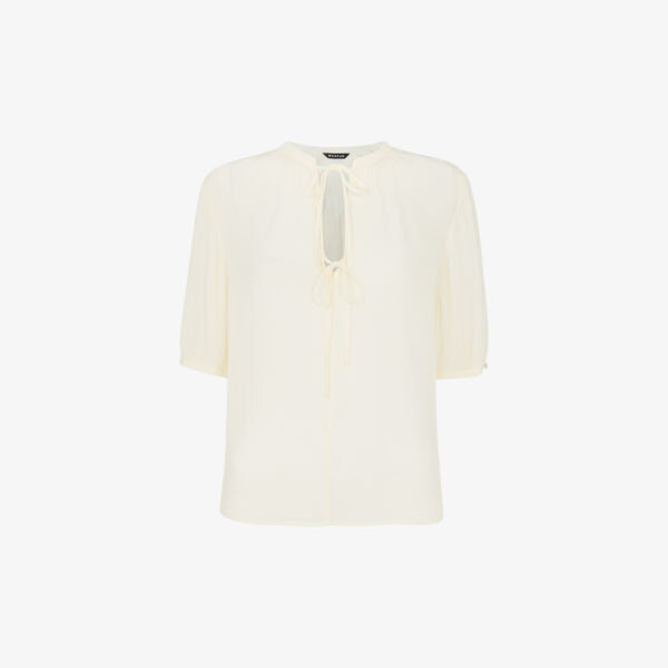 Блузка свободного кроя Jessie из ткани с завязками спереди Whistles, белый
Блузка свободного кроя Jessie из ткани с завязками спереди Whistles, белый