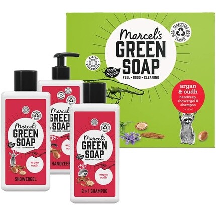 Подарочная коробка Мыло для рук «Аргана и уд» Шампунь-гель для душа 2-в-1 250 мл, Marcel'S Green Soap
Подарочная коробка Мыло для рук «Аргана и уд» Шампунь-гель для душа 2-в-1 250 мл, Marcel'S Green Soap