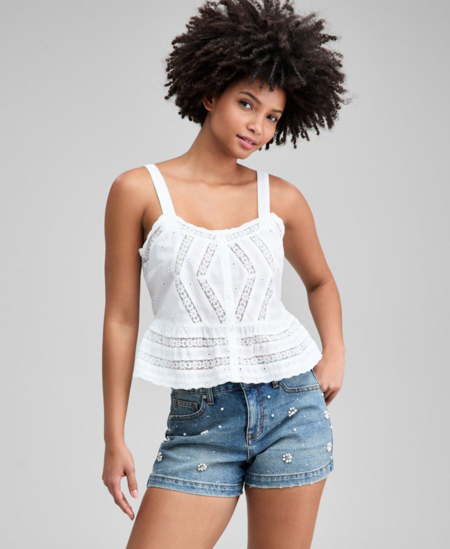 Женская тканая майка с кружевной вставкой, эксклюзивно для Macy's And Now This, Bright White
Женская тканая майка с кружевной вставкой, эксклюзивно для Macy's And Now This, Bright White