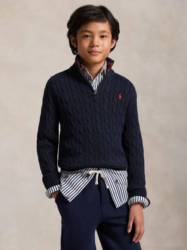 Детский хлопковый джемпер с косичкой и молнией до середины Ralph Lauren, Navy
Детский хлопковый джемпер с косичкой и молнией до середины Ralph Lauren, Navy