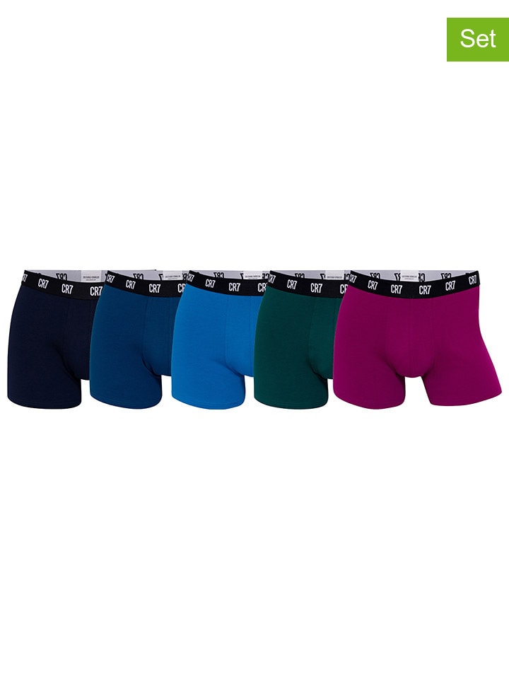 CR7 Комплект из 5 штук: боксерские шорты черного, синего и зеленого цвета
CR7 Комплект из 5 штук: боксерские шорты черного, синего и зеленого цвета
