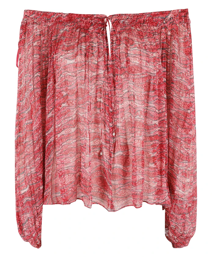 Красная блузка с длинными рукавами и завязками Marant Ãtoile, красный
Красная блузка с длинными рукавами и завязками Marant Ãtoile, красный