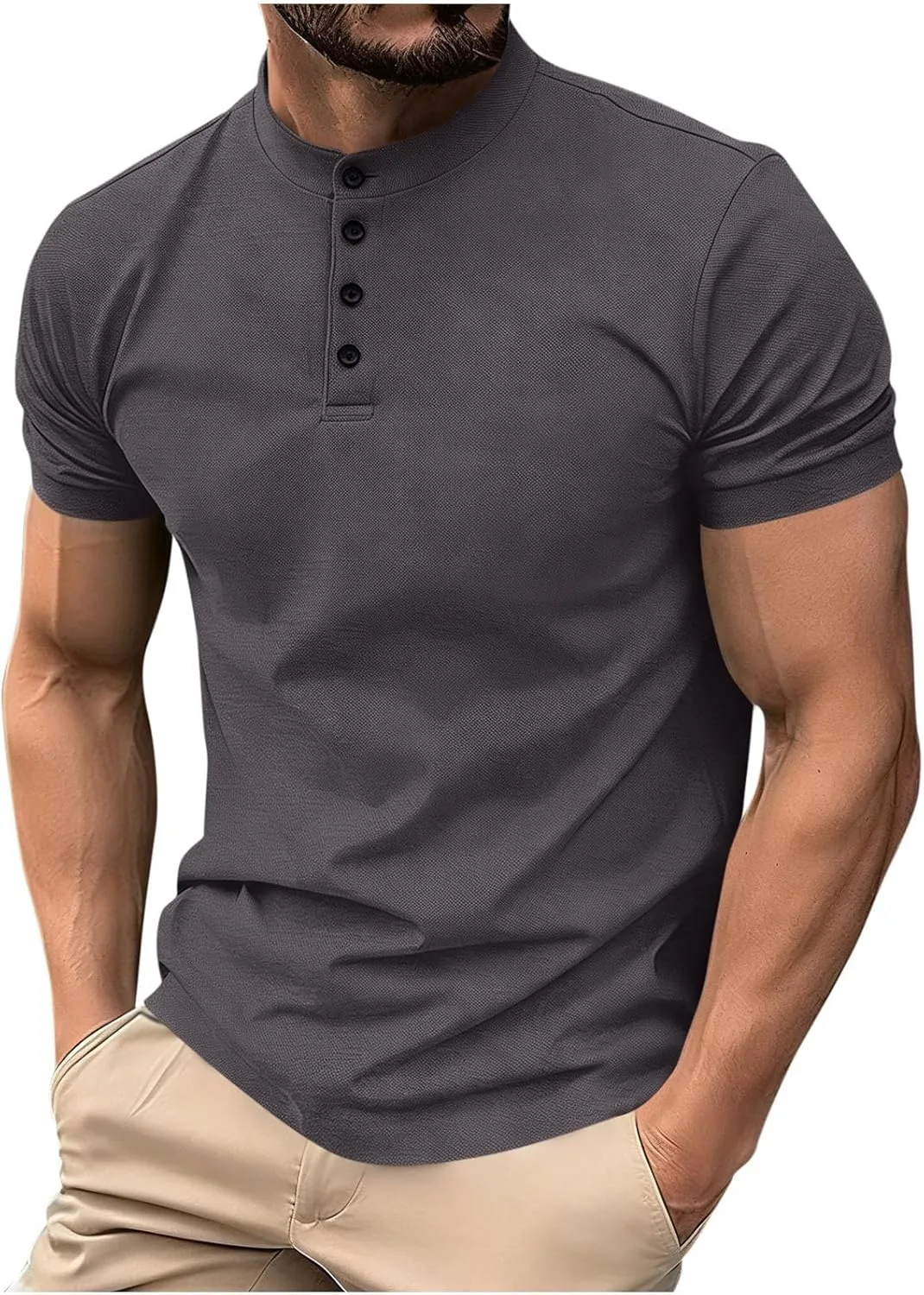 Мужская футболка с коротким рукавом Henley на четверть пуговицы для тренировок
Мужская футболка с коротким рукавом Henley на четверть пуговицы для тренировок