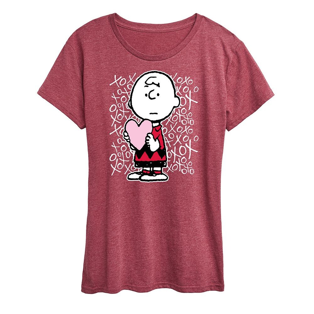 Женская футболка с рисунком Peanuts Charlie Brown XOXO Licensed Character, цвет Heather Dark Red
Женская футболка с рисунком Peanuts Charlie Brown XOXO Licensed Character, цвет Heather Dark Red